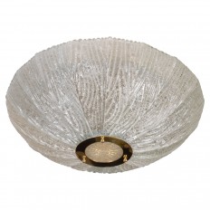 Circular textured glass flush mount
